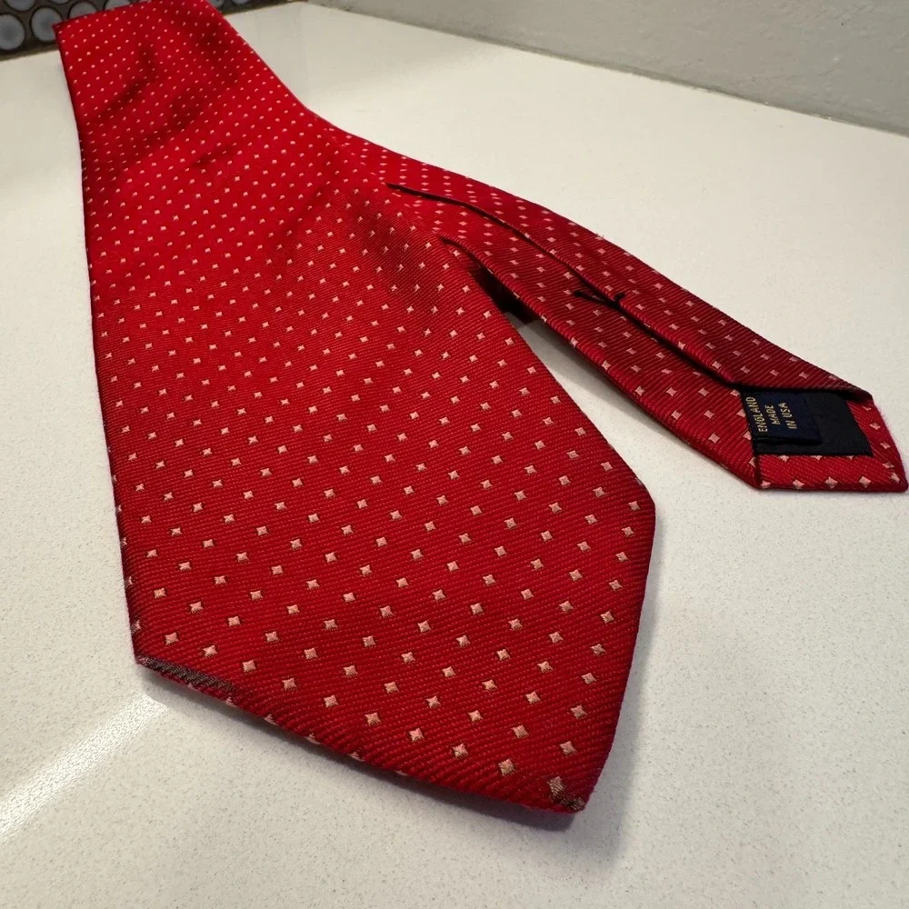 Brooks Brothers Makers Tie Red Polkadot Old Money Necktie Quiet Luxury Designer